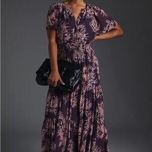 NWOT! Anthropologie Somerset Maxi Dress: Chiffon Edition Crimson Purple Small